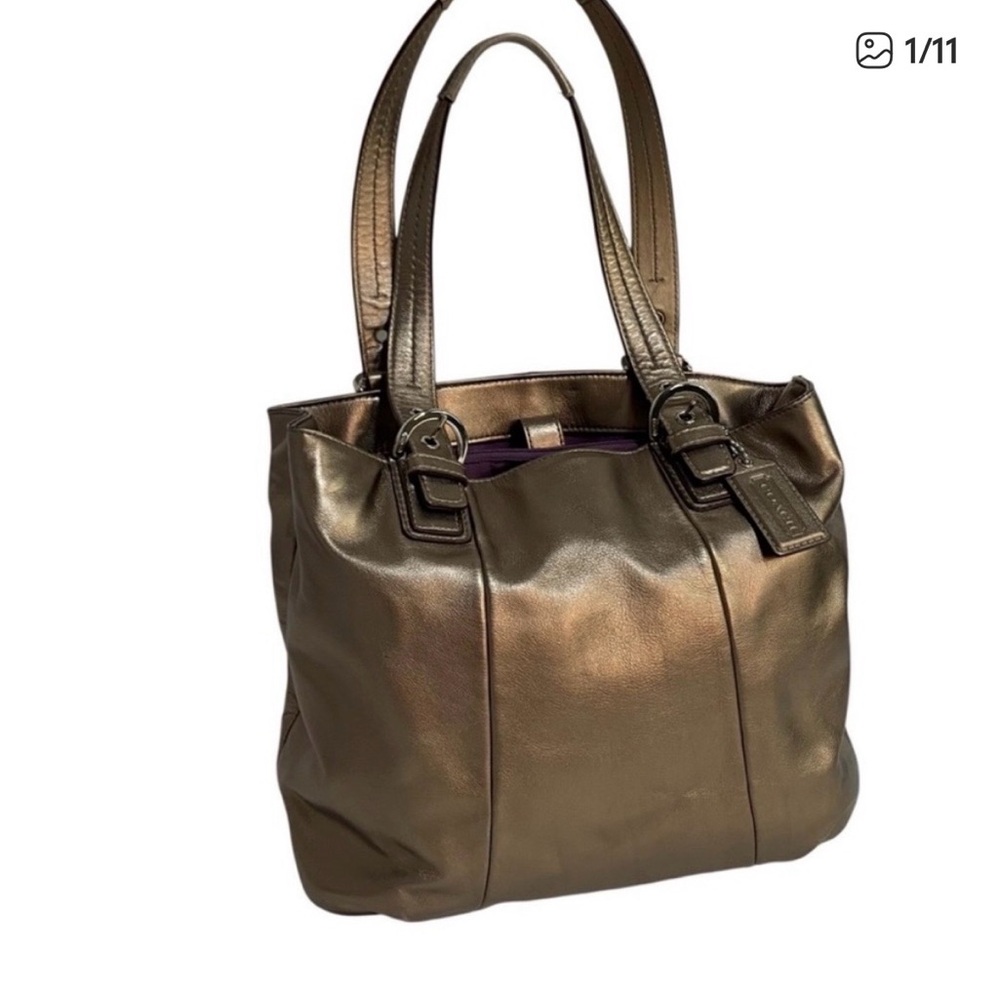 Coach Soho North South Leather Tote Shoulder Bag. Shimmering Bronze in EUC. - Picture 3 of 12